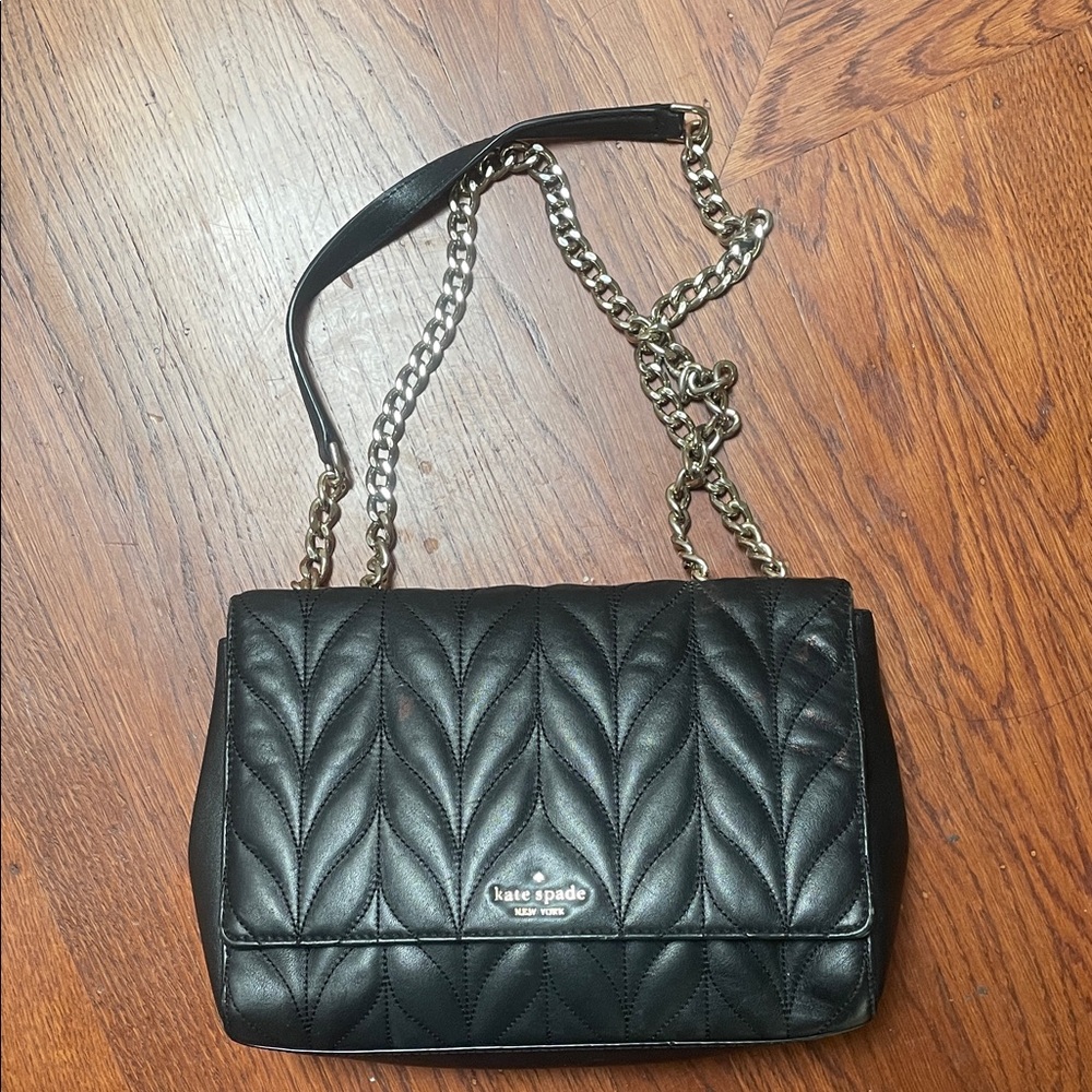 Kate Spade Black Quilted Chain Shoulder Bag